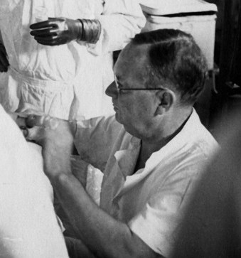 Walter Dandy at work in the operating room